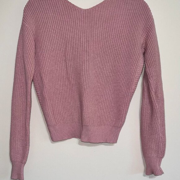 Pink Knit Cropped Reversible Sweater - Picture 1 of 2